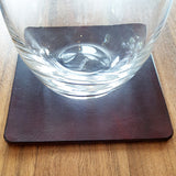 Glassbrikke av skinn (Full-grain, Mahogany)