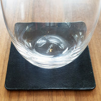 Glassbrikke av skinn (Full-grain, Svart)